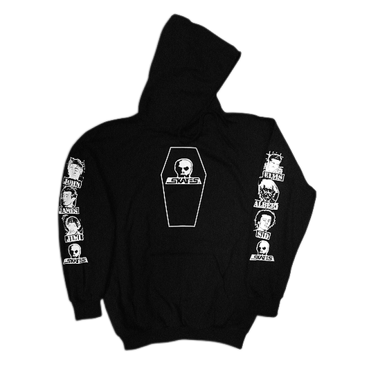 Skull Skate Dead Guys 1980s Hoodie - Black