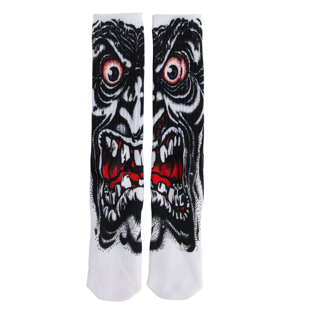 Santa Cruz Roskopp Face Crew Sock - White