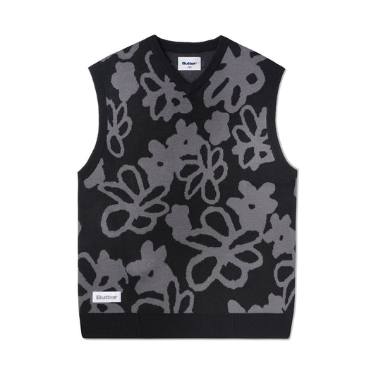 Butter Goods Flowers Knit Vest - Black