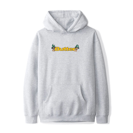 Butter Goods Shrooms Logo Pullover Hood - Heather Grey