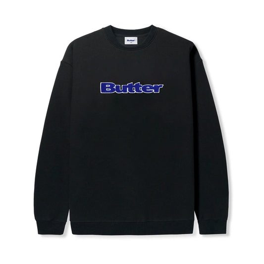 Butter Goods Chenille Logo Crewneck - Black