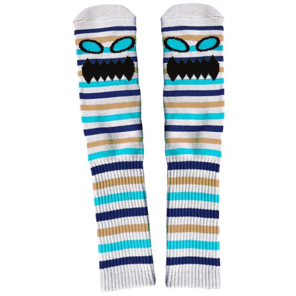 Toy Machine Monster Face Mini Stripe Socks - Blue