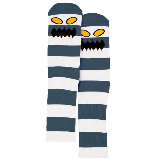 Toy Machine Monster Face Big Stripe Socks - Concrete