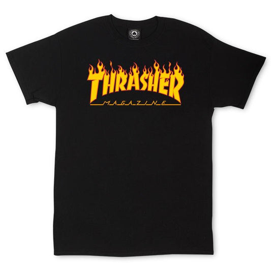 Thrasher Flame Logo Tee - Black