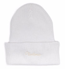 Load image into Gallery viewer, Ninetimes Script Embroidered Beanie - White