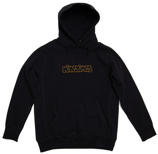 Ninetimes Outline Embroidered Hoodie - Black